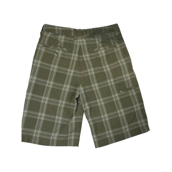 Quiksilver Men's Olive Green Plaid Bermuda Shorts Size 30 Embroidered Logo - Picture 5 of 13
